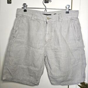 Varvatos 100% Linen Men's Light Gray Preppy Flat Front Shorts